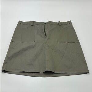 Zoey‎ Beth  Mini Skirt Large Olive Green Athleisure Zipper Front Pocket Y2K